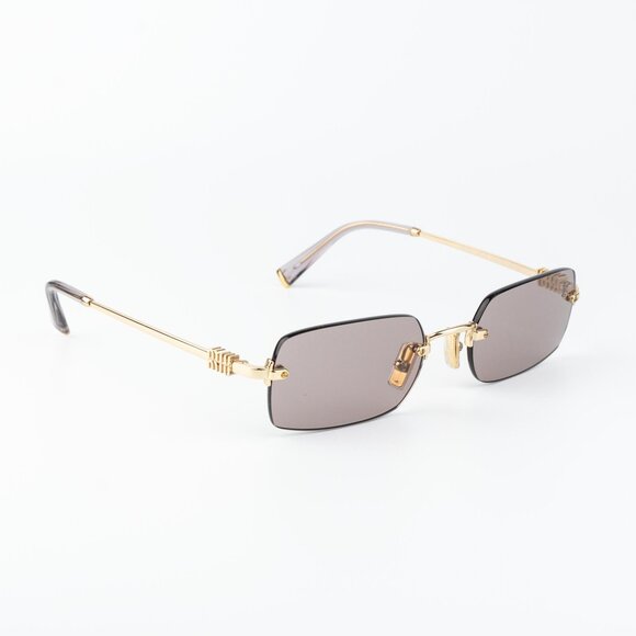 Miu Miu Women Sunglasses Gold Purple Brown Rectangle MUB50S 5AK20I NEW AUTHENTIC main image 10